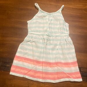 Janie and Jack Cotton Summer Dress Light Weight Pastel Stripes Size 3